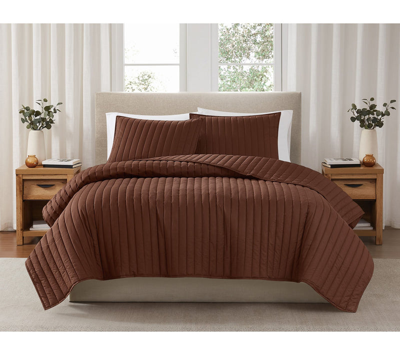 Brooklyn Loom Solid Cotton Percale Twin/Twin XL 2PC Quilt Set — View 20