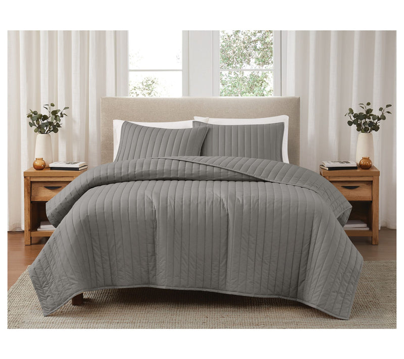 Brooklyn Loom Solid Cotton Percale Twin/Twin XL 2PC Quilt Set — View 23
