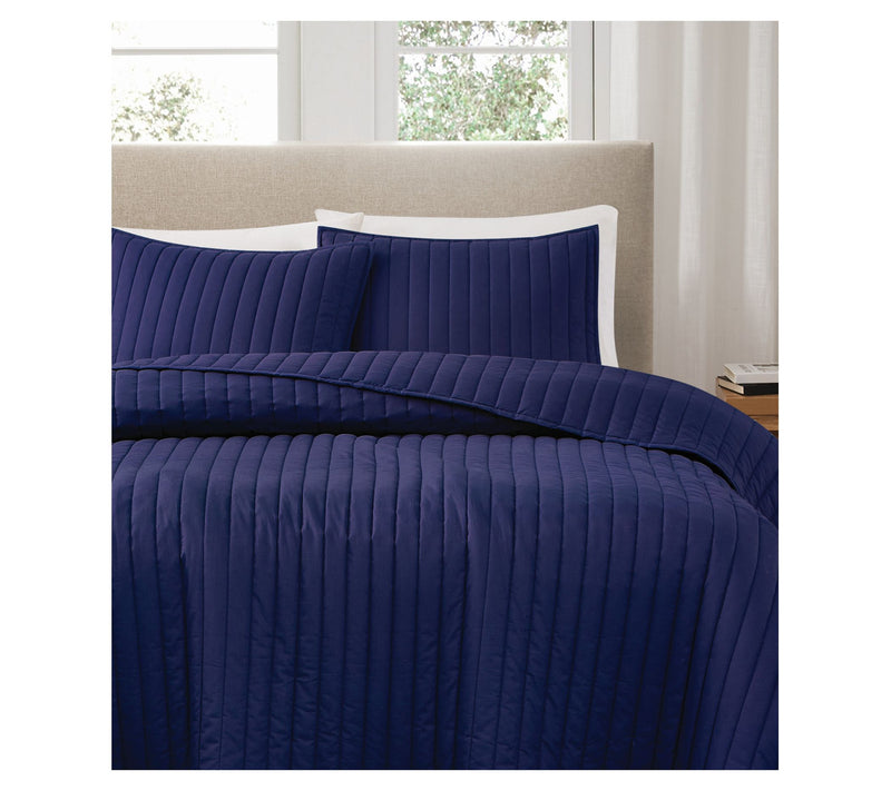 Brooklyn Loom Solid Cotton Percale Twin/Twin XL 2PC Quilt Set — View 2