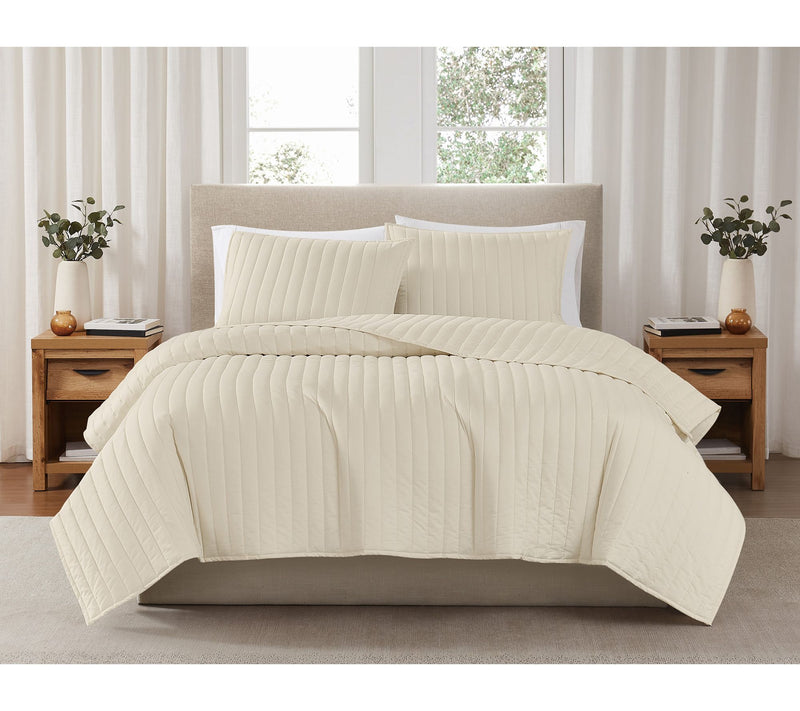 Brooklyn Loom Solid Cotton Percale Twin/Twin XL 2PC Quilt Set — View 29