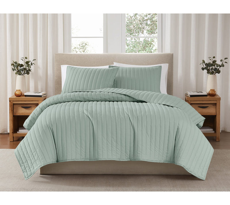 Brooklyn Loom Solid Cotton Percale Twin/Twin XL 2PC Quilt Set — View 31