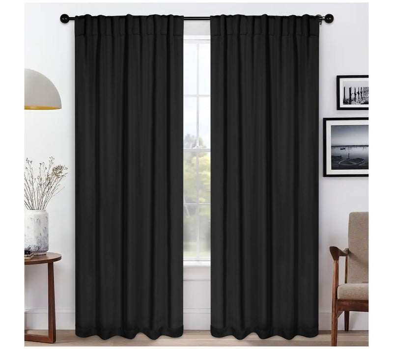 Superior Solid Blackout 2 Piece Back Tab Curtain Set, 52X84 — View 23