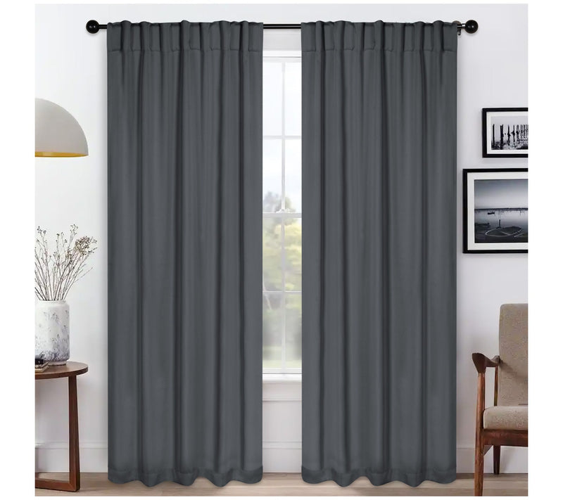 Superior Solid Blackout 2 Piece Back Tab Curtain Set, 52X84 — View 24