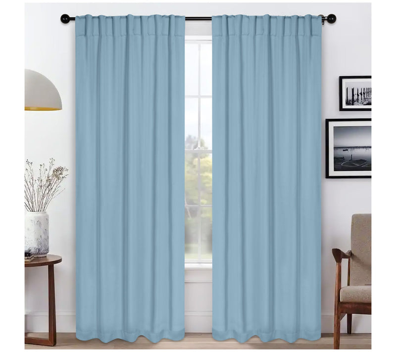 Superior Solid Blackout 2 Piece Back Tab Curtain Set, 52X84 — View 26