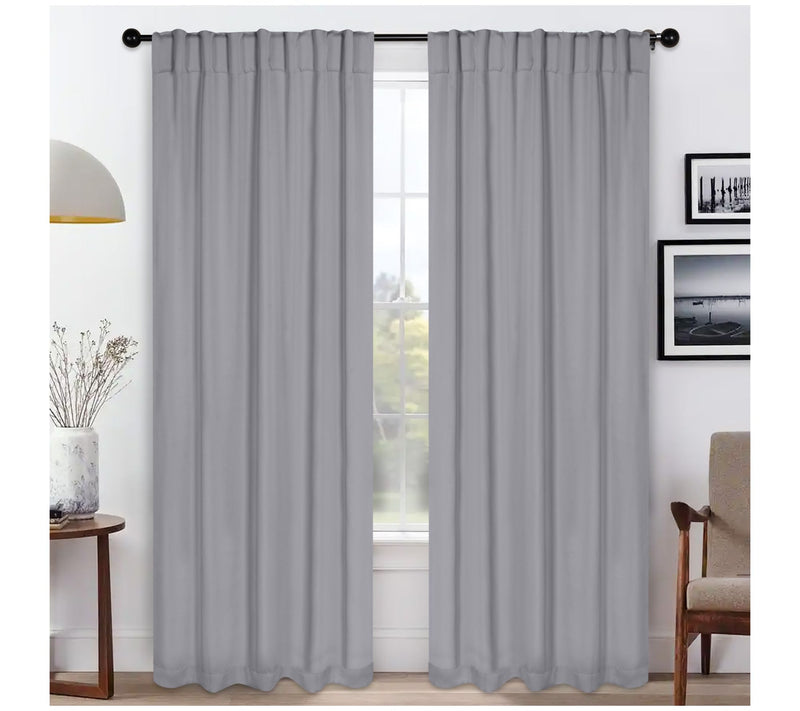 Superior Solid Blackout 2 Piece Back Tab Curtain Set, 52X84 — View 30