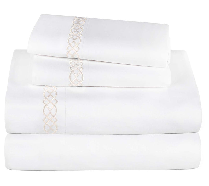 Superior Egyptian Cotton Embroidered Sheet Set,Queen — View 3