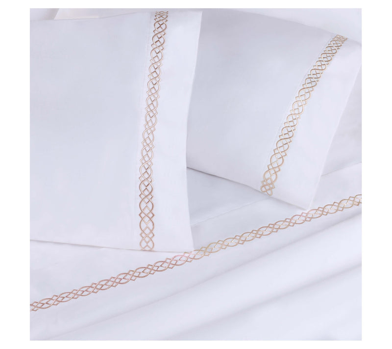 Superior Egyptian Cotton Embroidered Sheet Set,King — View 4