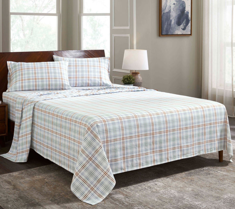 Superior Plaid Flannel Cotton Deep Pocket Sheet Set, Twin — View 5