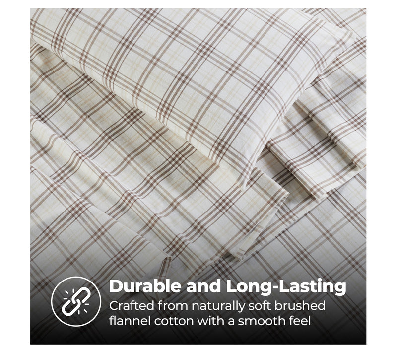 Superior Plaid Flannel Cotton Deep Pocket Sheet Set, Twin — View 10