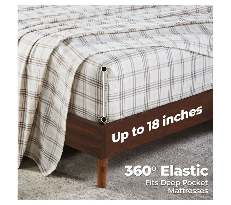 Superior Plaid Flannel Cotton Deep Pocket Sheet Set, Twin — View 11