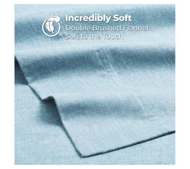 Superior Melange Flanel Cotton Deep Pocket Sheet Set,Cal King — View 8