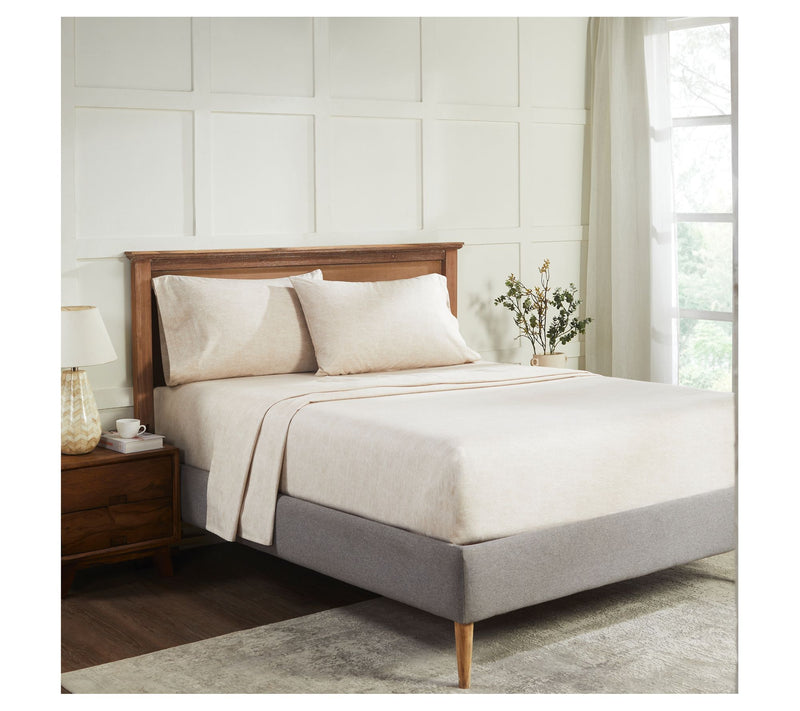 Superior Melange Flannel Cotton Deep Pocket Shet Set, Queen — View 15