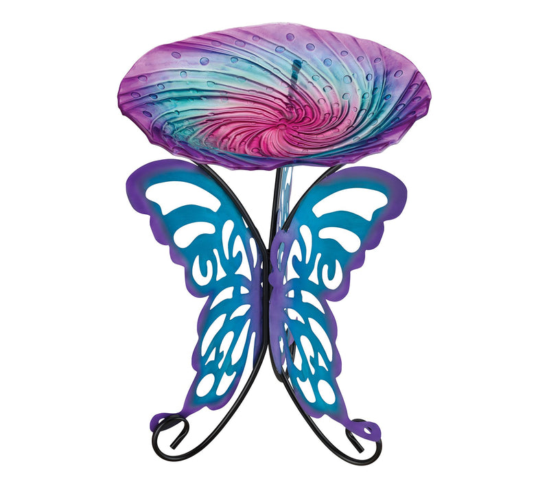 Regal Art & Gift 18" Birdbath w/ Decorative Stad - Butterfly — Main view
