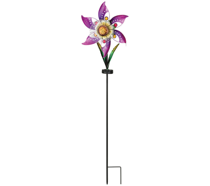 Regal Art & Gift Blossom Solar Spinner Stake -Pink — View 3