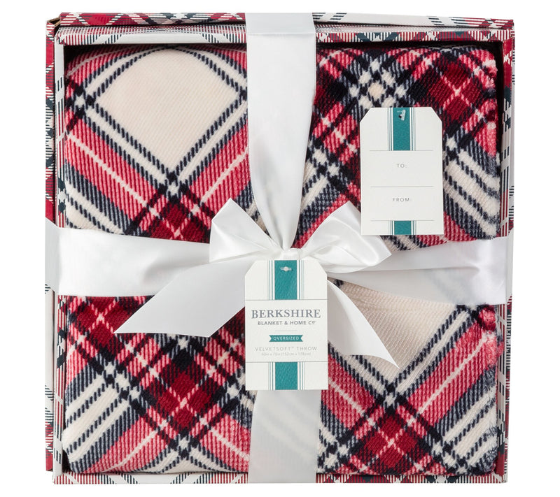 Berkshire 60x70 Plaid Twill Velvetsoft Throw in Gift Box — View 13