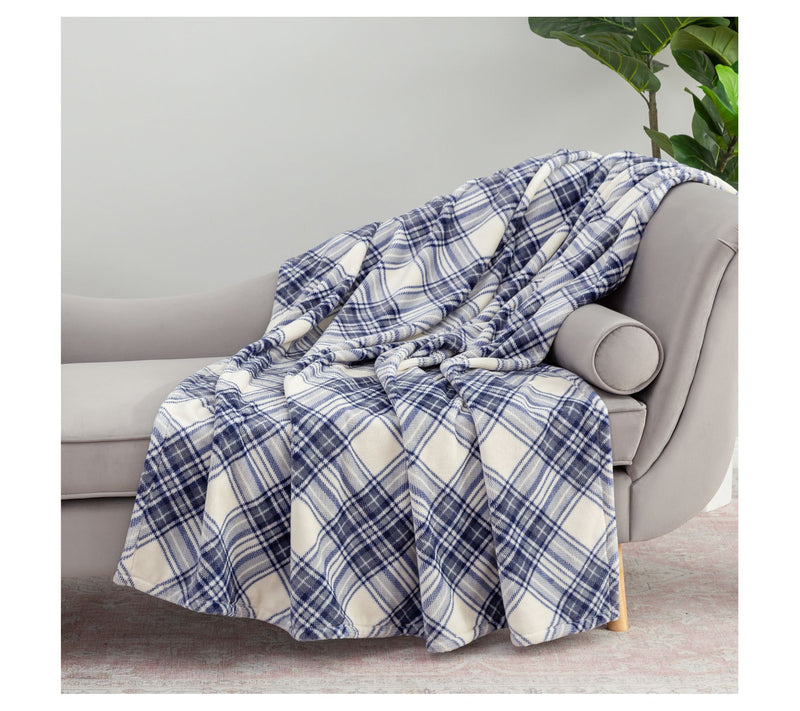 Berkshire 60x70 Plaid Twill Velvetsoft Throw in Gift Box — View 9