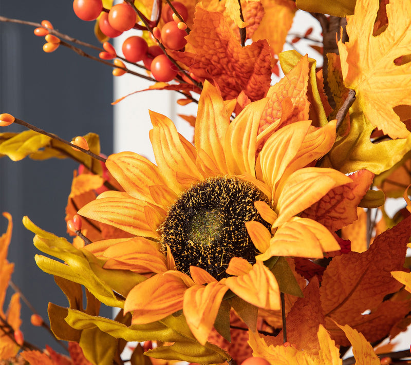Glitzhome 48"H Fall Lighted Maple and SunflowerUrn Porch Tree — View 6