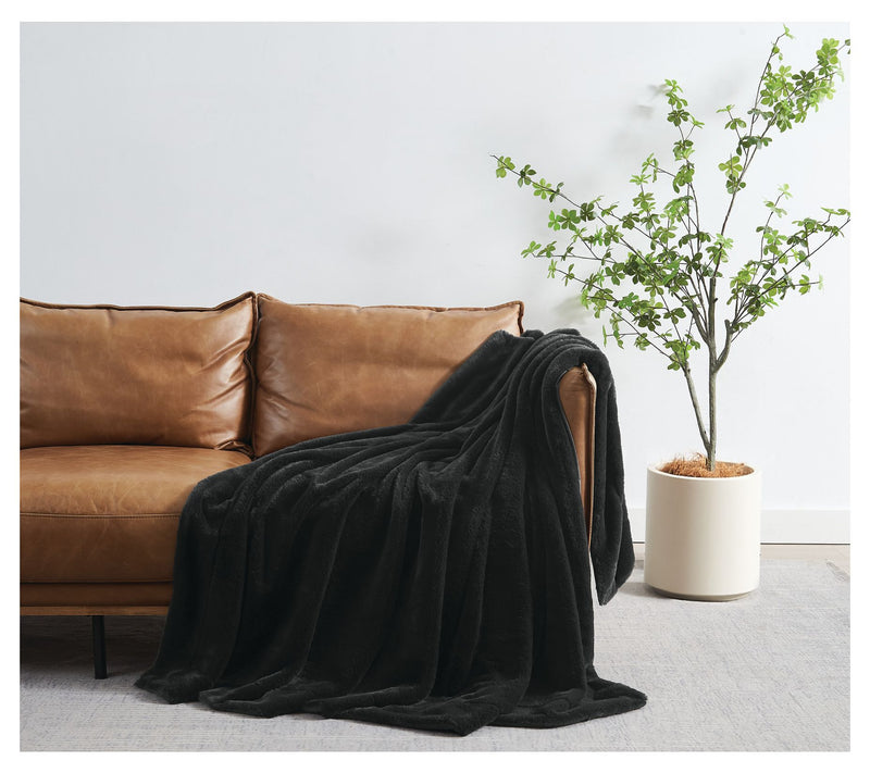 Royal Velvet Luxe Faux Rabbit Fur 60x70 Throw in Gift Box — View 11