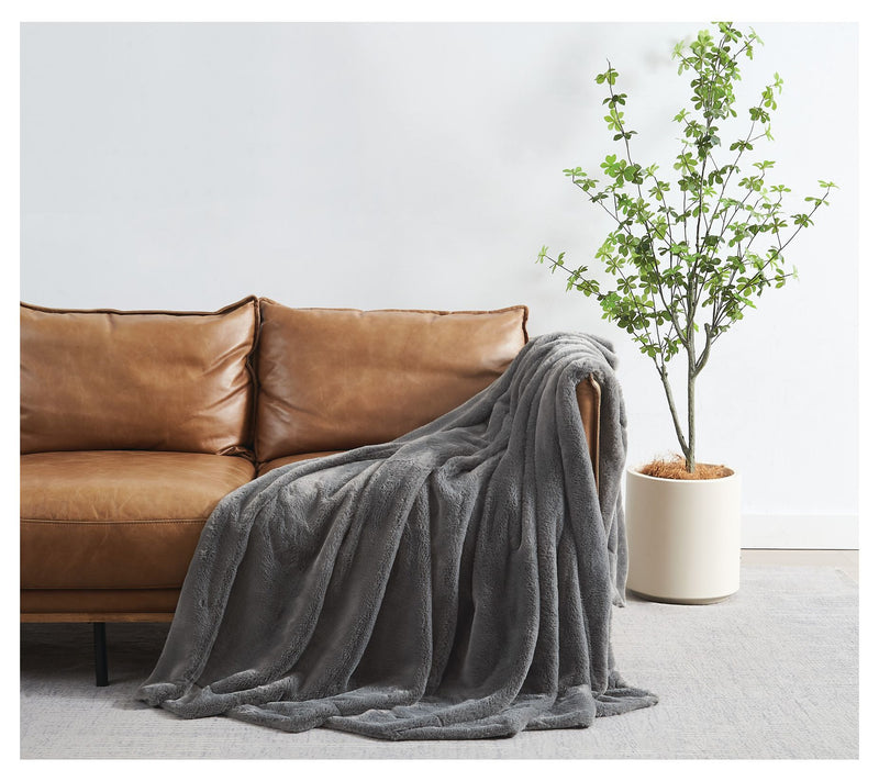 Royal Velvet Luxe Faux Rabbit Fur 60x70 Throw in Gift Box — View 7