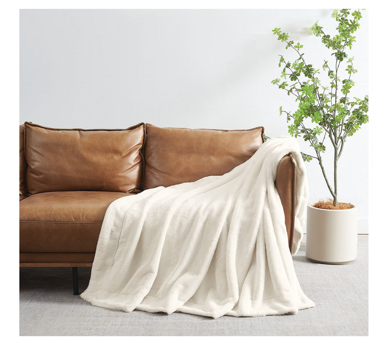 Royal Velvet Luxe Faux Rabbit Fur 60x70 Throw in Gift Box — View 3