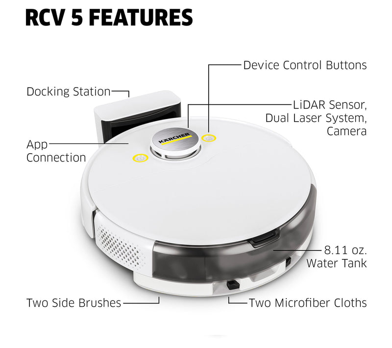Karcher RCV 5 Robot Vacuum Cleaner With WipingFunction — View 3