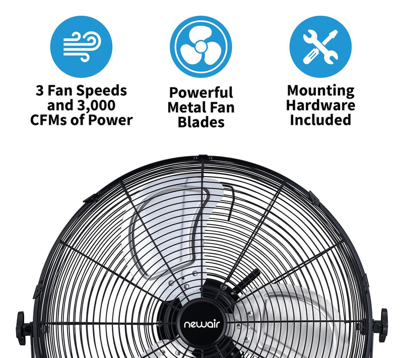 Newair 20" Outdoor High Velocity Wall Mounted Fan — View 6