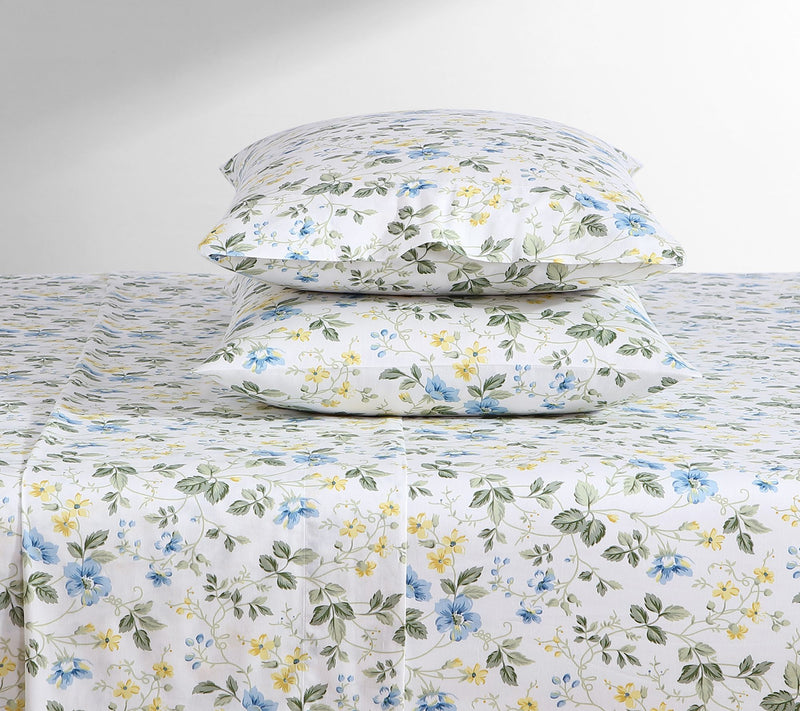 Laura Ashley Meadow Floral Cotton 4-Piece SheetSet-Queen — View 5