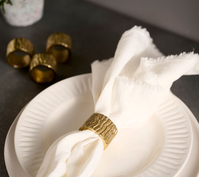 Mrs. H by Dee Hilfiger Set of 4 Faux Bois Napkin Rings — View 3