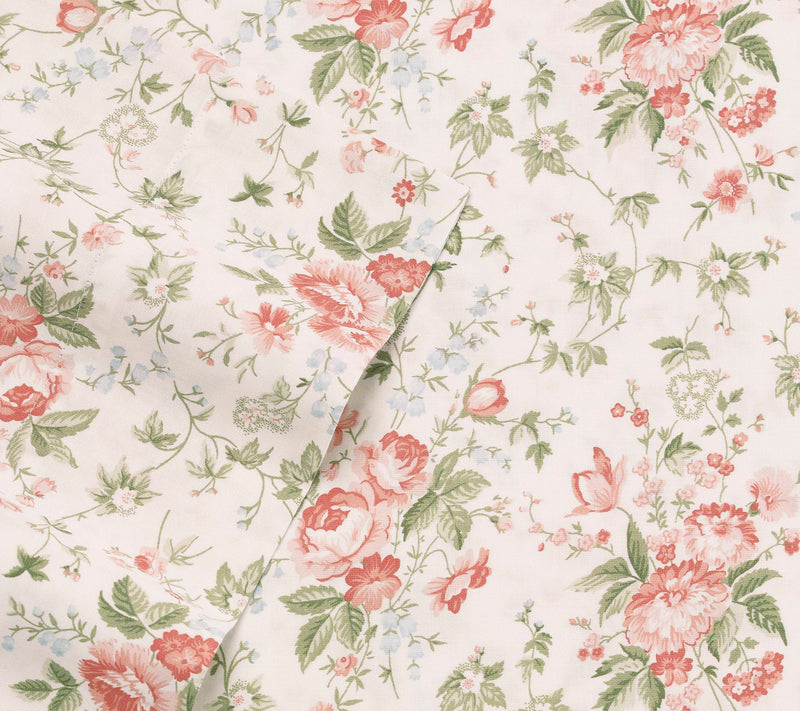 Laura Ashley Lilian Cotton Coral 4-Piece Sheett-Queen — View 3