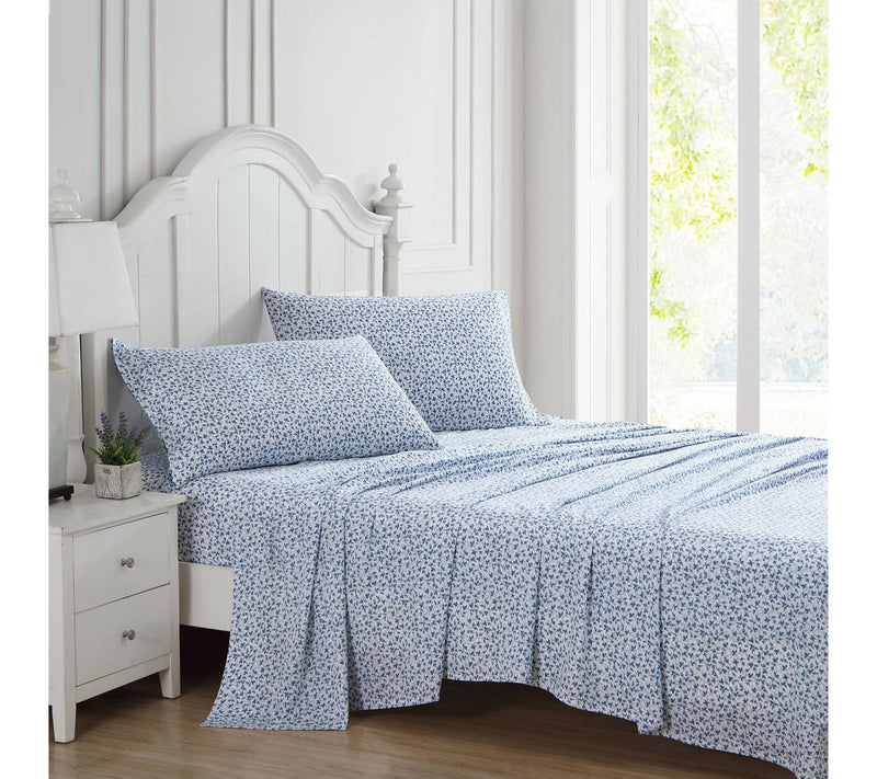 Laura Ashley Lavange Vine Cotton 4-Piece Sheett - King — View 2