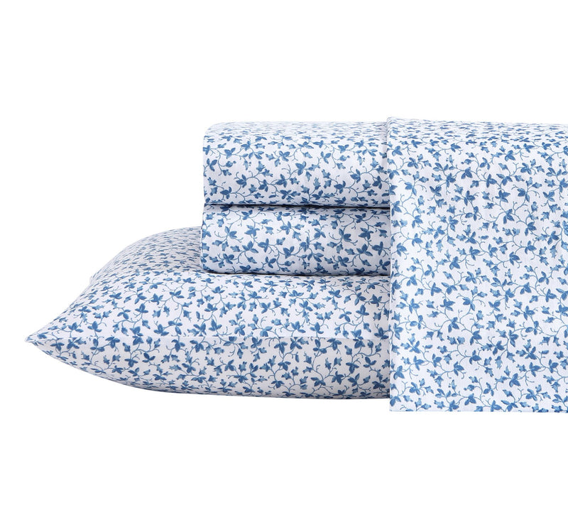 Laura Ashley Lavange Vine Cotton 4-Piece Sheett - King — View 7