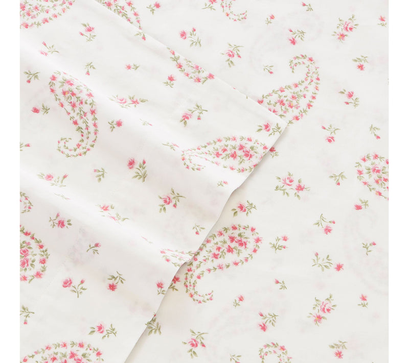 Laura Ashley Bristol Paisley Cotton Pink 4pc Shet Set- King — View 4