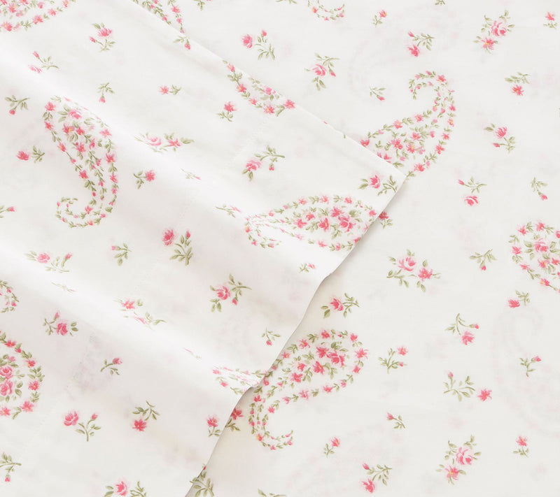 Laura Ashley Bristol Paisley Cotton Pink 4pc Shet Set- Queen — View 4