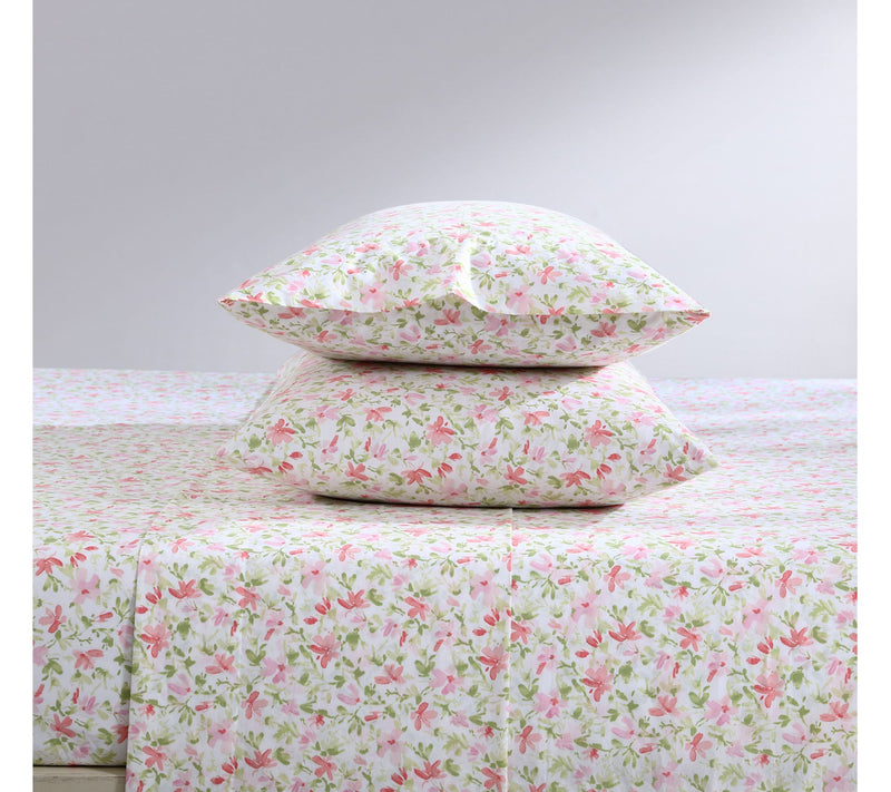 Laura Ashley Norella - Cotton Pink Twin Sheet St — View 3