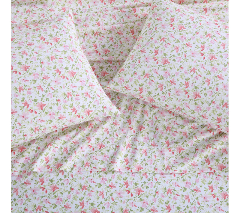 Laura Ashley Norella - Cotton Pink Twin Sheet St — View 7