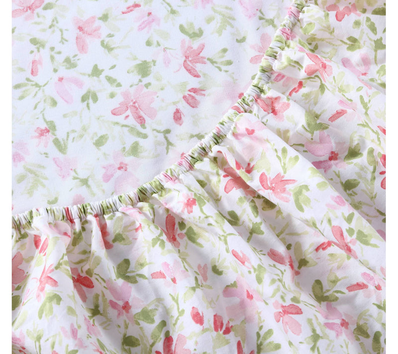 Laura Ashley Norella - Cotton Pink Twin Sheet St — View 6
