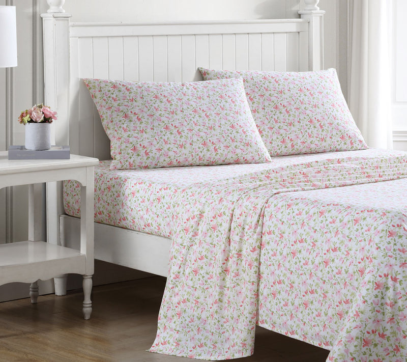 Laura Ashley Norella - Cotton Pink Queen Sheett — Main view