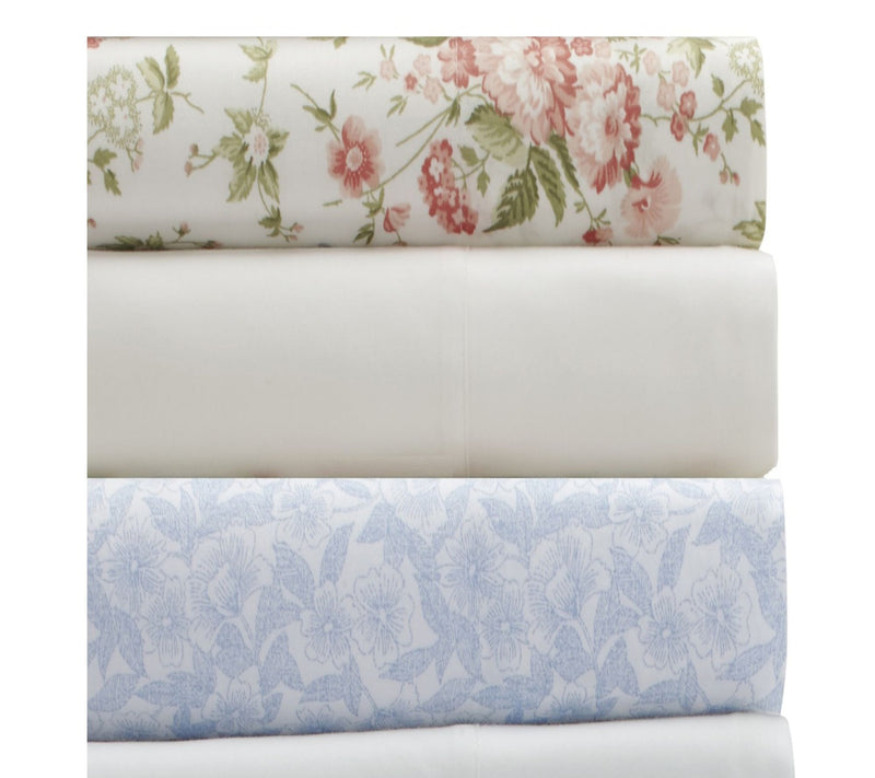 Laura Ashley Marissa - Cotton Red Queen Sheet St — View 5