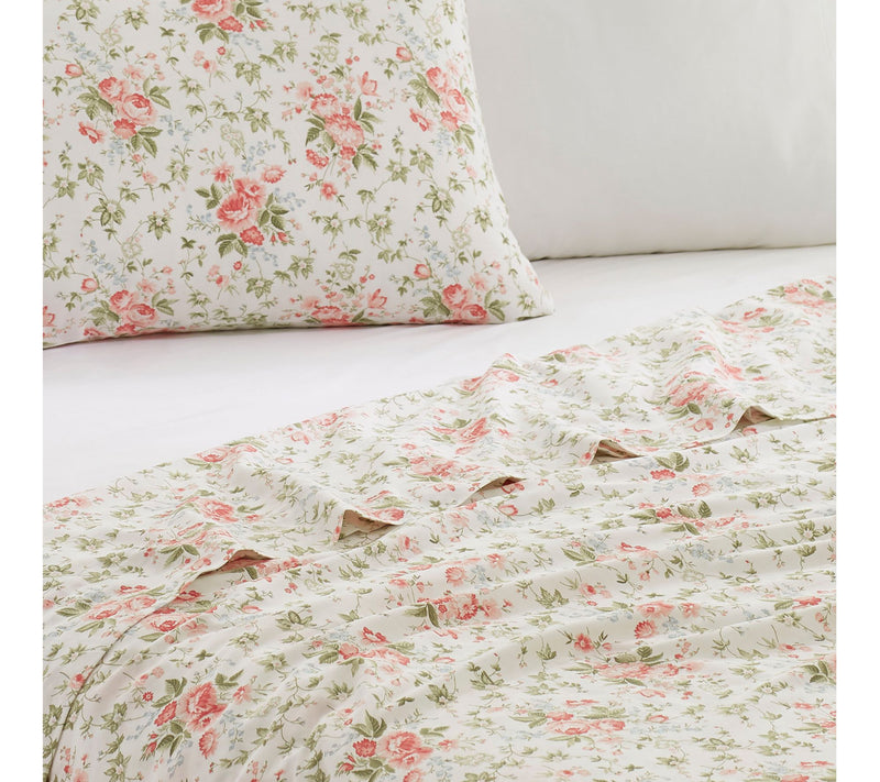 Laura Ashley Marissa - Cotton Red King Sheet Se — View 4