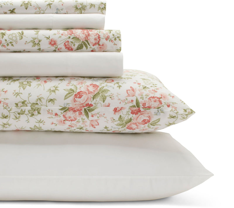 Laura Ashley Marissa - Cotton Red King Sheet Se — View 7