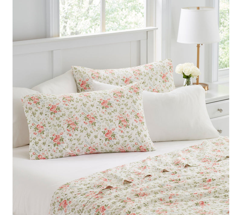 Laura Ashley Marissa - Cotton Red King Sheet Se — View 2