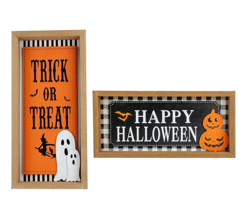 Northlight Set of 2 Happy Halloween Wooden Shadow Box Plaques — View 6