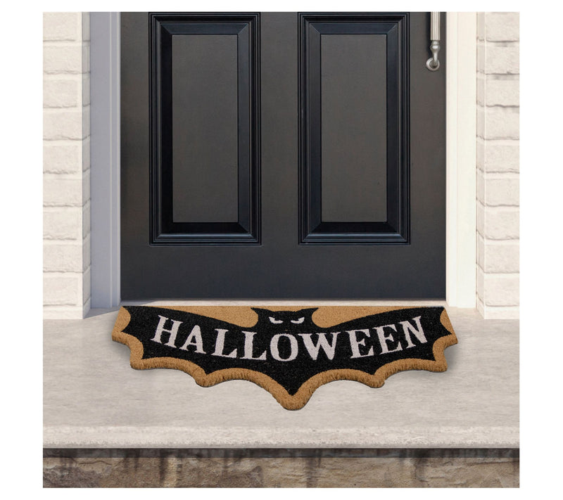 Northlight "Halloween" Bat Shaped Doormat 18" x 30" — View 3