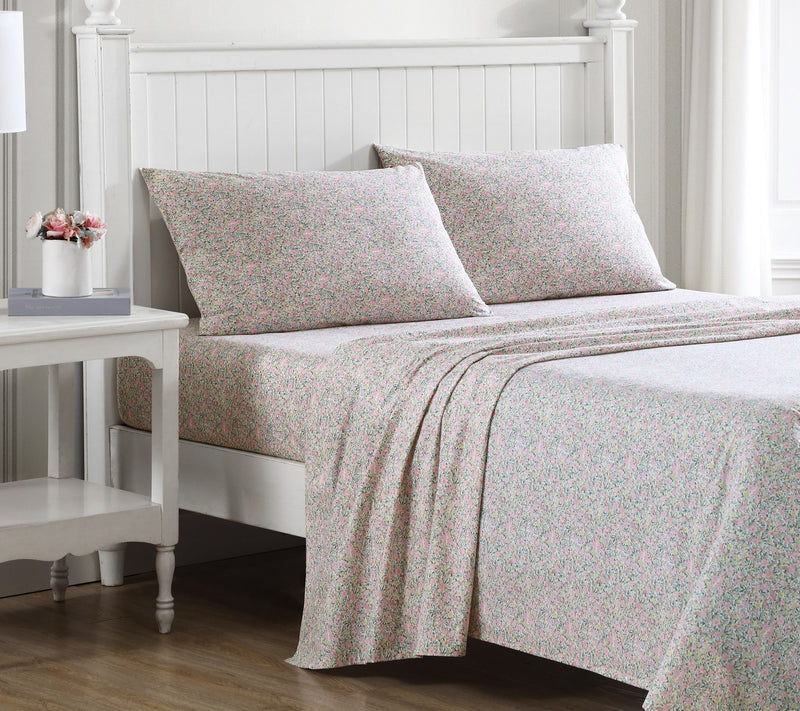 Laura Ashley Loveston Pink Cotton Queen Sheet St — Main view