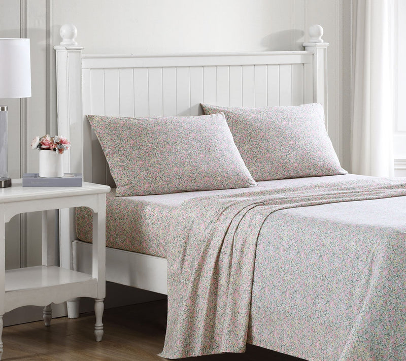 Laura Ashley Loveston Pink Cotton King Sheet Se — View 8