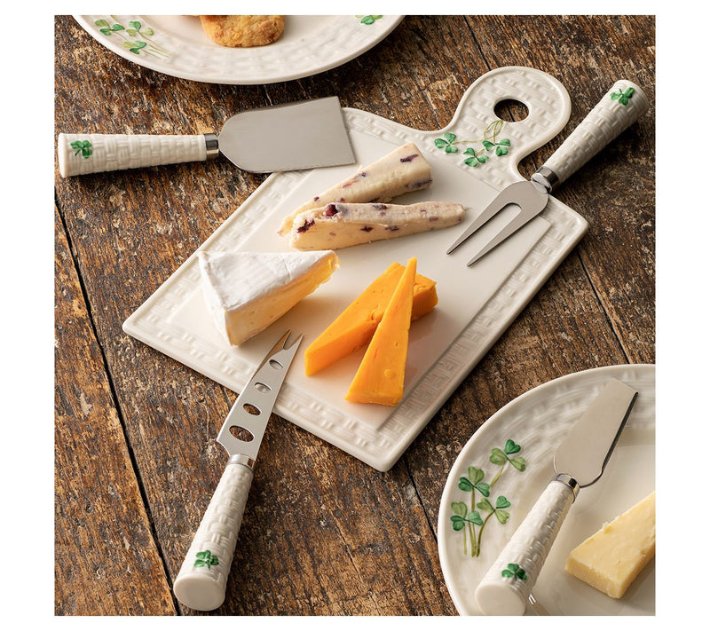 Belleek Pottery Classic Shamrock Set of 4 Cheese Knives — View 4