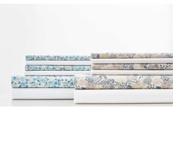 Laura Ashley Jaynie - Cotton Blue Queen Sheet St — View 6