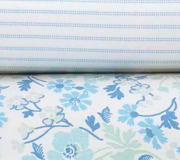 Laura Ashley Jaynie - Cotton Blue Queen Sheet St — View 5
