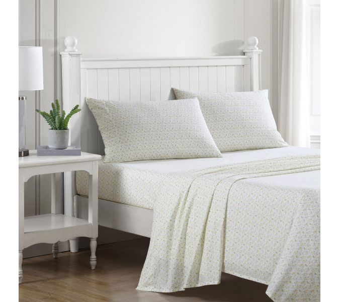 Laura Ashley Evie Yellow Cotton Full Sheet Set — View 7