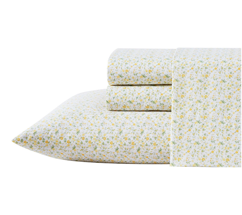 Laura Ashley Evie Yellow Cotton Full Sheet Set — Main view